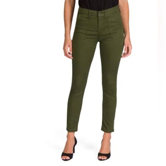 Jen7 for all mankind MILITARY SATEEN ANKLE SKINNY JEANS - Picture 1 of 9